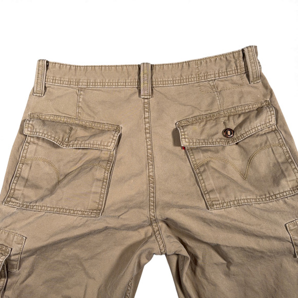 Vintage Levis Cargo Pants Mens 32x32 Brown Loose Straight Baggy Workwear Y2K - Picture 7 of 12